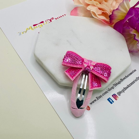 Cute Hair Snap Clip with Bow Set for Girl and Women Hair Clip Accessories - Picture 2 of 9